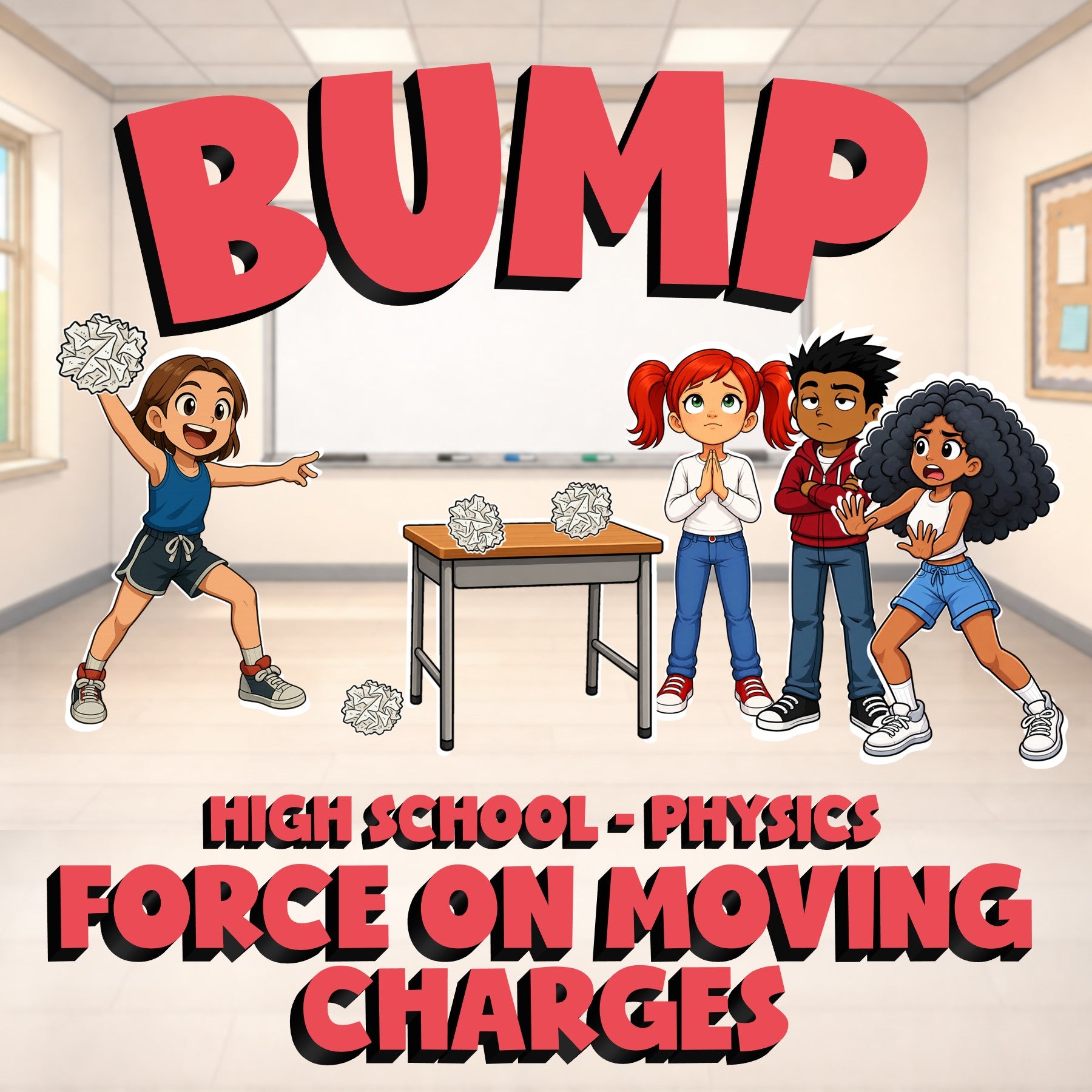 Force on Moving Charges BUMP Science Game - No Prep Physics Review Activity
