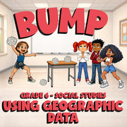 Using Geographic Data BUMP Socials Game - No Prep Grade 6 Review Activity