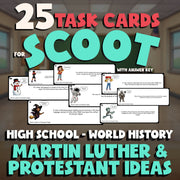 Martin Luther & Protestant Ideas SCOOT TASK CARDS Game - No Prep World History