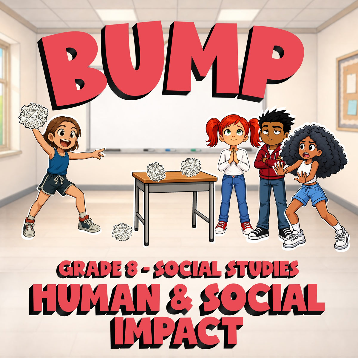 Human & Social Impact BUMP Socials Game - No Prep Grade 8 Review Activity