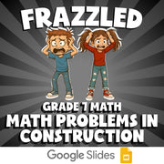 Math Problems in Construction FRAZZLED Math Game - No Prep Grade 7 Review