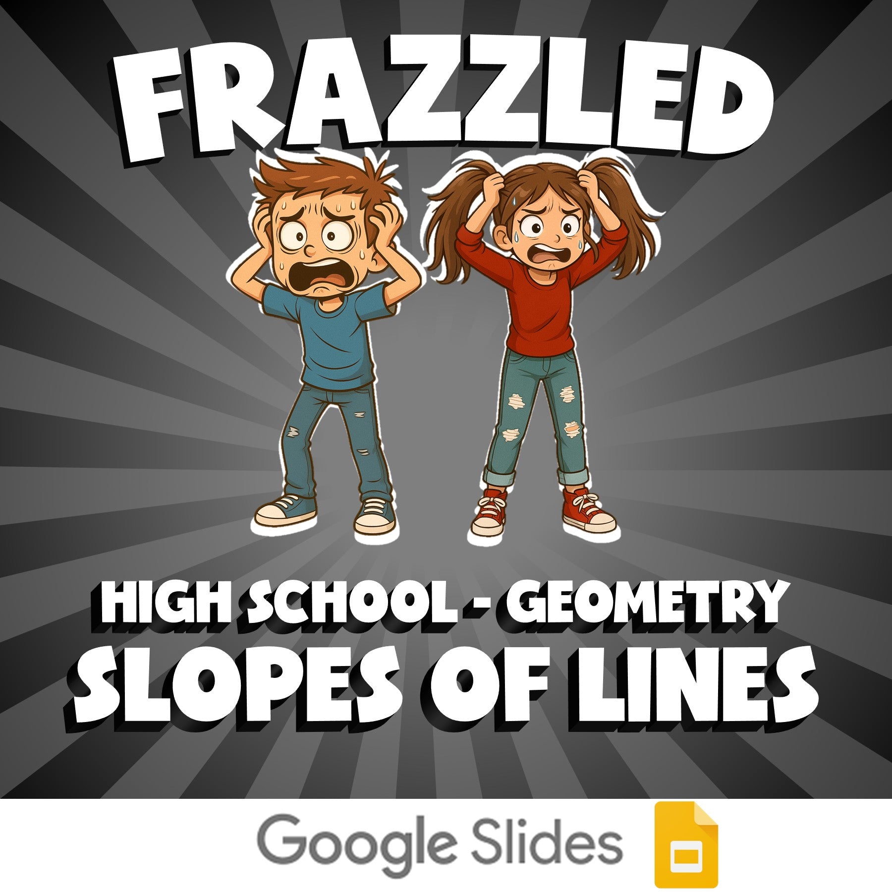 Slopes of Lines FRAZZLED Math Game - No Prep Geometry Review Activity