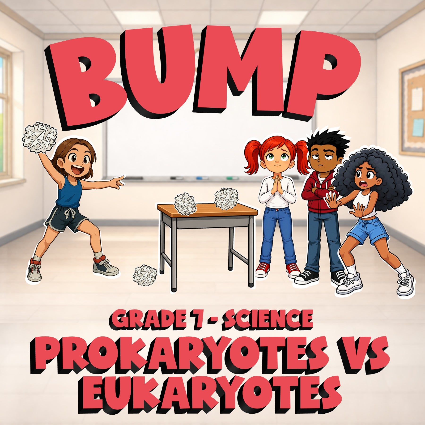 Prokaryotes vs Eukaryotes BUMP Science Game - No Prep Grade 7 Review Activity