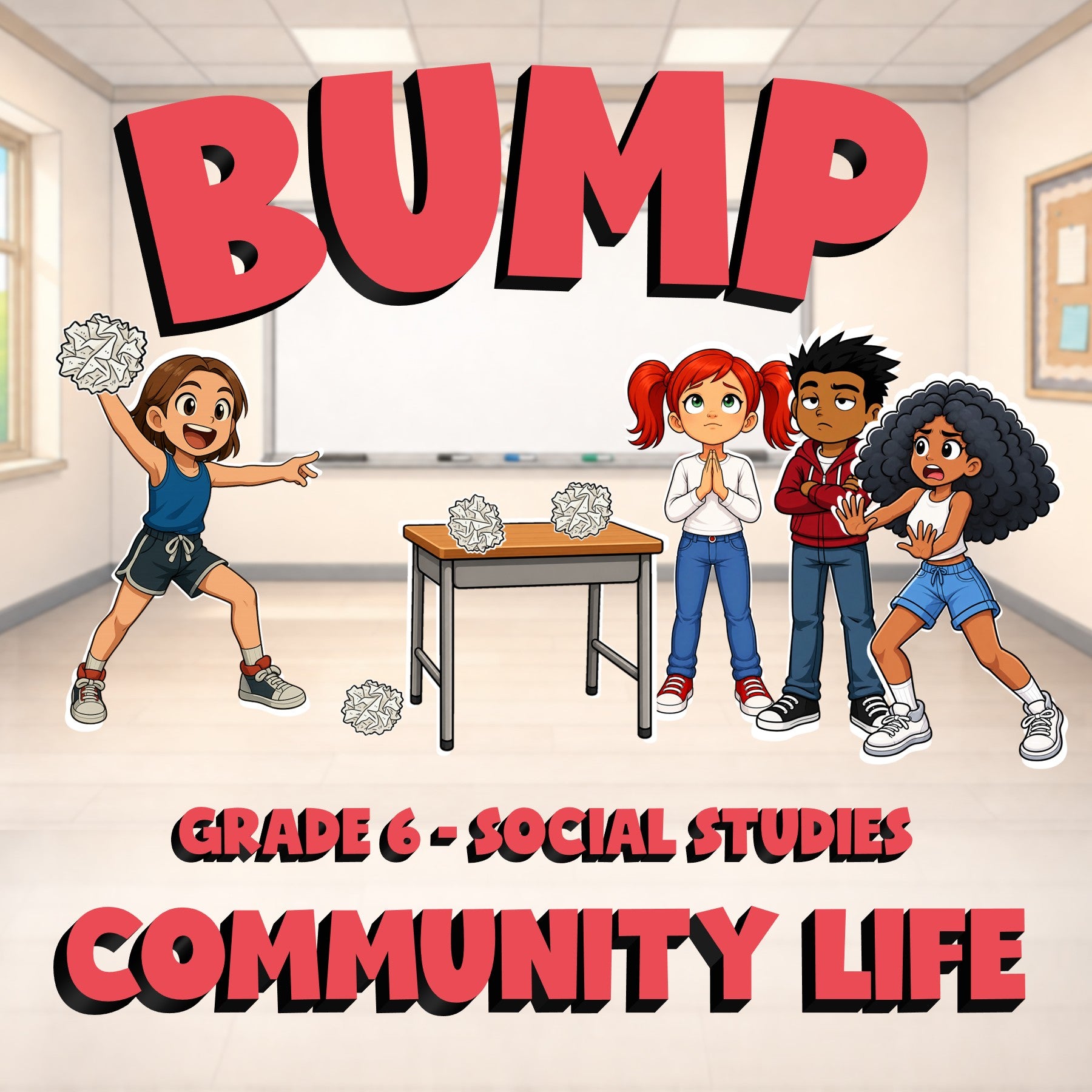Community Life BUMP Socials Game - No Prep Grade 6 Review Activity