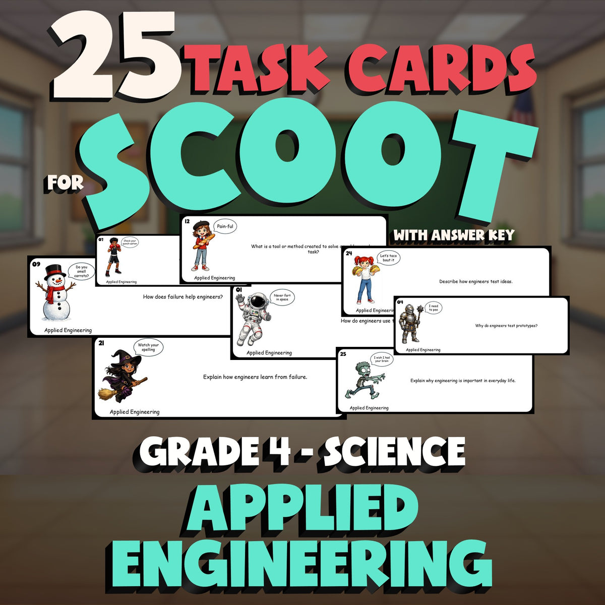 Applied Engineering SCOOT TASK CARDS Science Game - No Prep Grade 4 Review