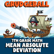 Mean Absolute Deviation GRUDGEBALL Math Game - No Prep Grade 7 Review Activity