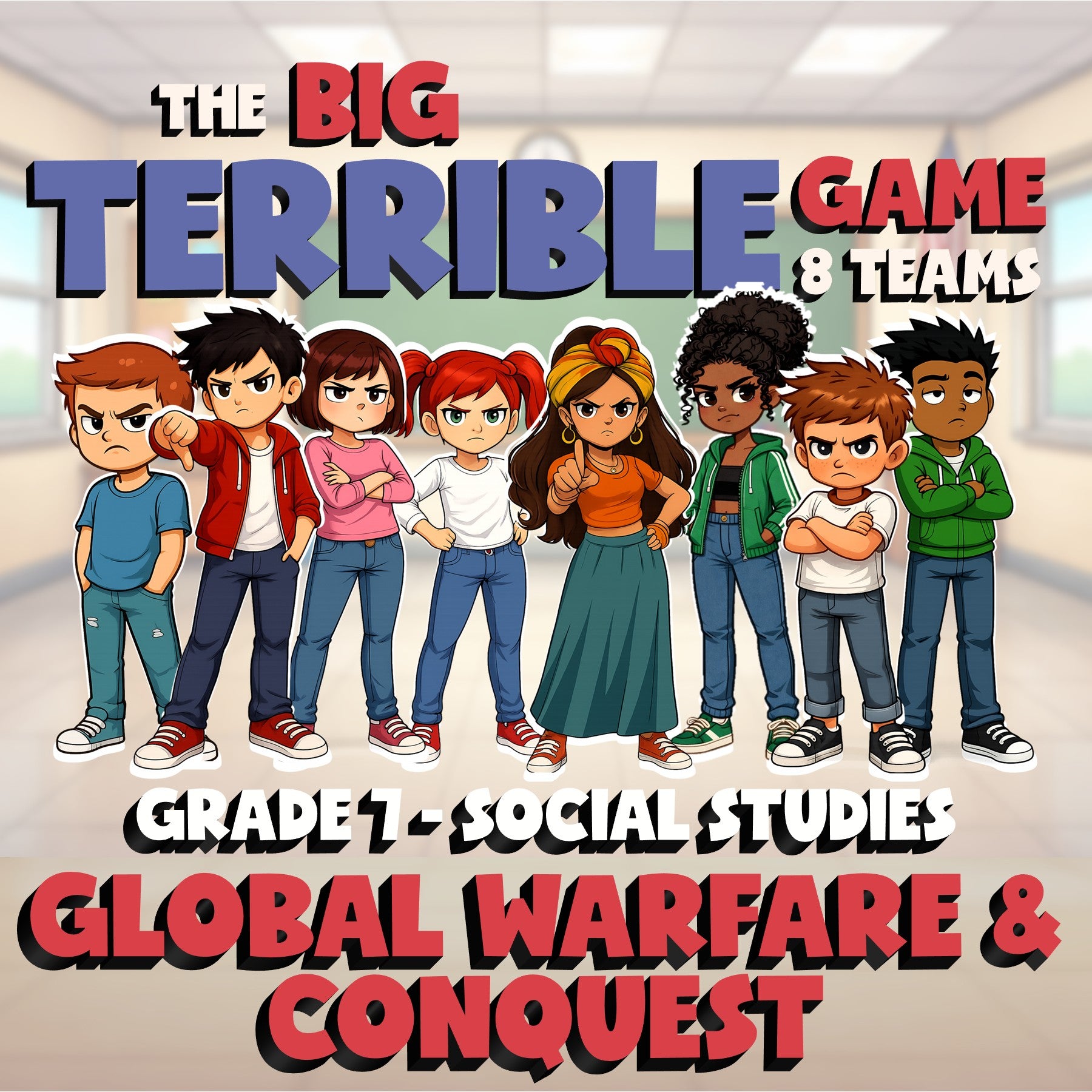 Global Warfare & Conquest BIG TERRIBLE GAME - No Prep Grade 7 Socials Review