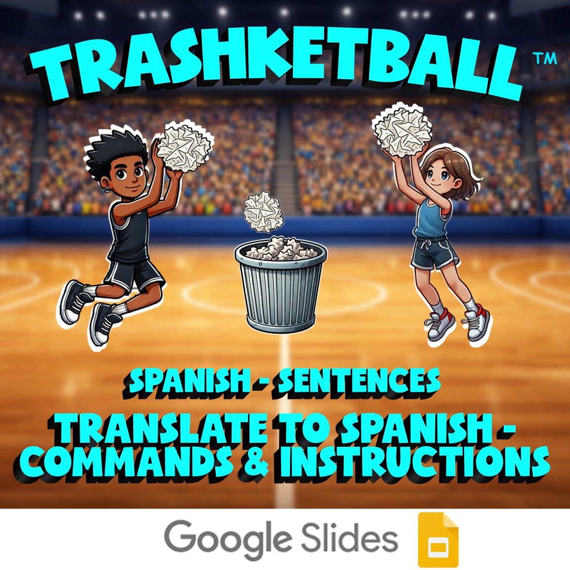 Translate to Spanish - Commands & Instructions TRASHKETBALL Game - Spanish