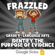 Identify the Purpose of Evidence FRAZZLED ELA Game - No Prep Grade 9 Review