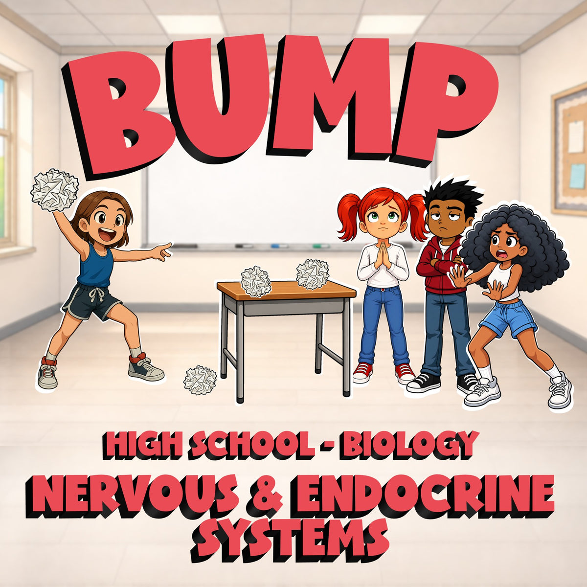 Nervous & Endocrine Systems BUMP Science Game - No Prep Biology Review Activity