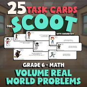 Volume Real World Problems SCOOT TASK CARDS Math Game - No Prep Grade 6 Review