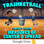 Measures of Center & Spread TRASHKETBALL Math Game - No Prep Grade 7 Review