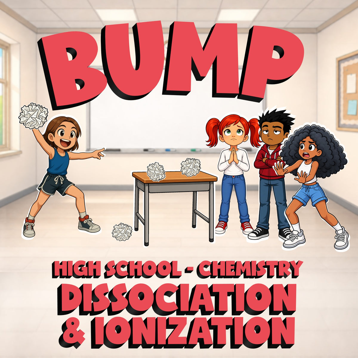 Dissociation & ionization BUMP Science Game - No Prep Chemistry Review Activity