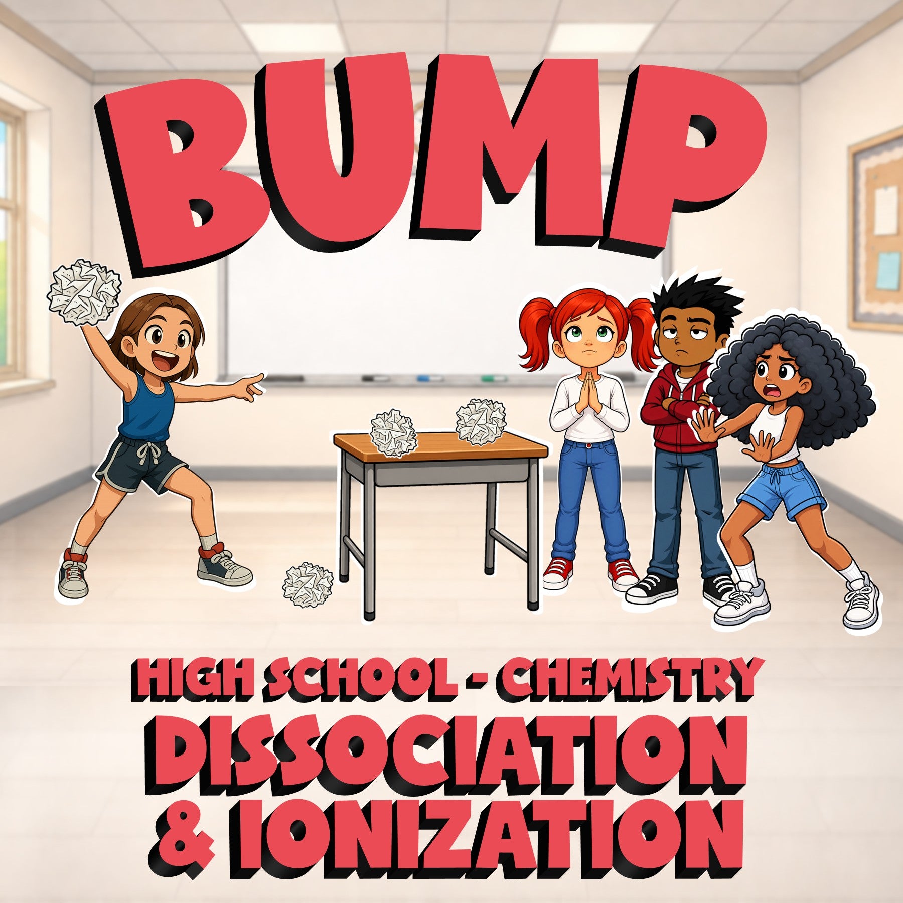 Dissociation & ionization BUMP Science Game - No Prep Chemistry Review Activity