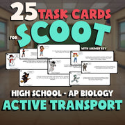 Active Transport SCOOT TASK CARDS Science Game - No Prep AP Biology Review