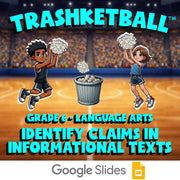 Identify Claims in Informational Texts TRASHKETBALL ELA Game - No Prep Grade 6