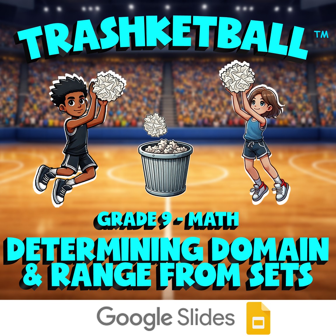 Determining Domain & Range from Sets TRASHKETBALL Math Game - No Prep Grade 9