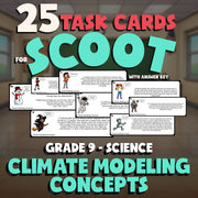 Climate Modeling Concepts SCOOT TASK CARDS Science Game - No Prep Grade 9 Review