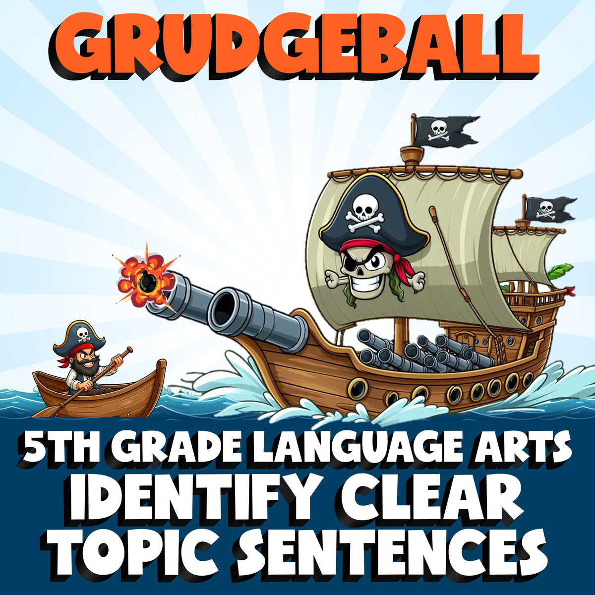 Identify Clear Topic Sentences GRUDGEBALL ELA Game - No Prep Grade 5 Review