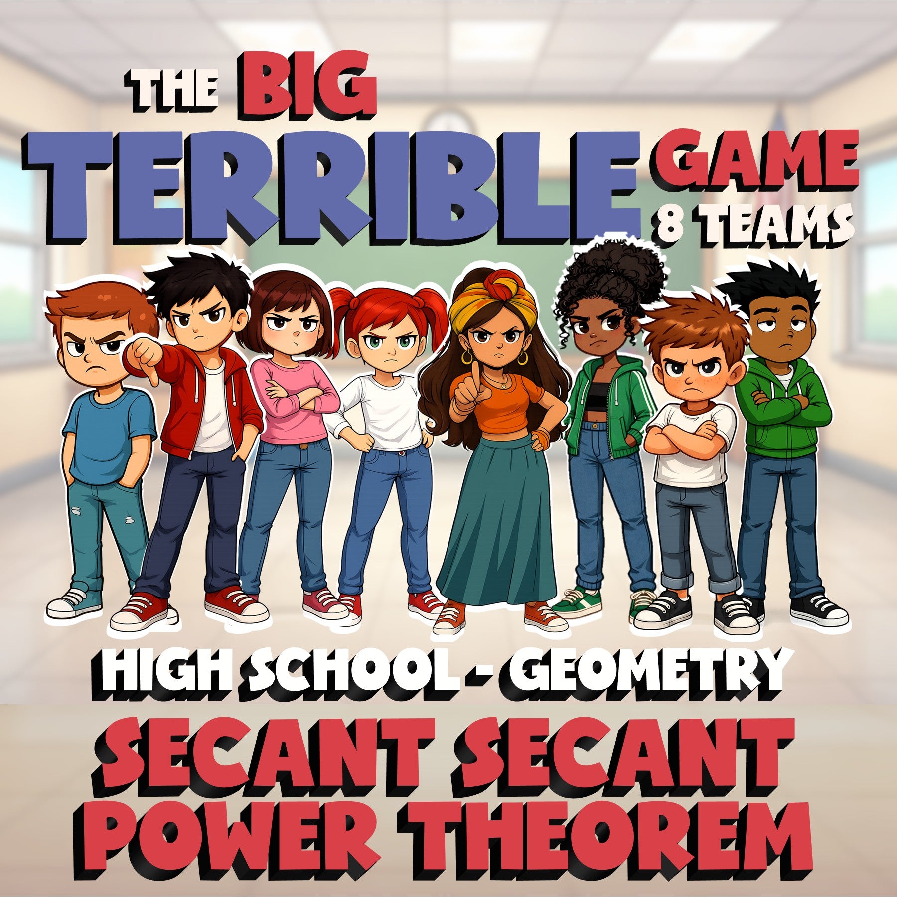 Secant Secant Power Theorem BIG TERRIBLE GAME - No Prep Geometry Math Review
