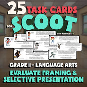 Evaluate Framing & Selective Presentation SCOOT TASK CARDS ELA Game - Grade 11
