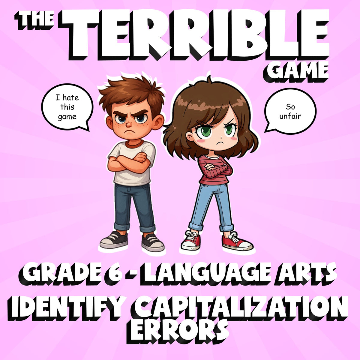 Identify Capitalization Errors THE TERRIBLE GAME - No Prep Grade 6 ELA Review