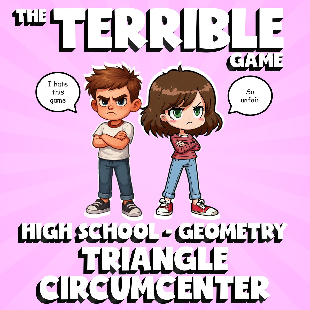 Triangle Circumcenter THE TERRIBLE GAME - No Prep Geometry Math Review Activity