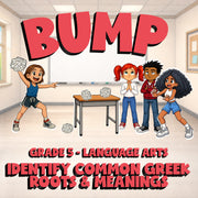 Identify Common Greek Roots & Meanings BUMP ELA Game - No Prep Grade 5 Review