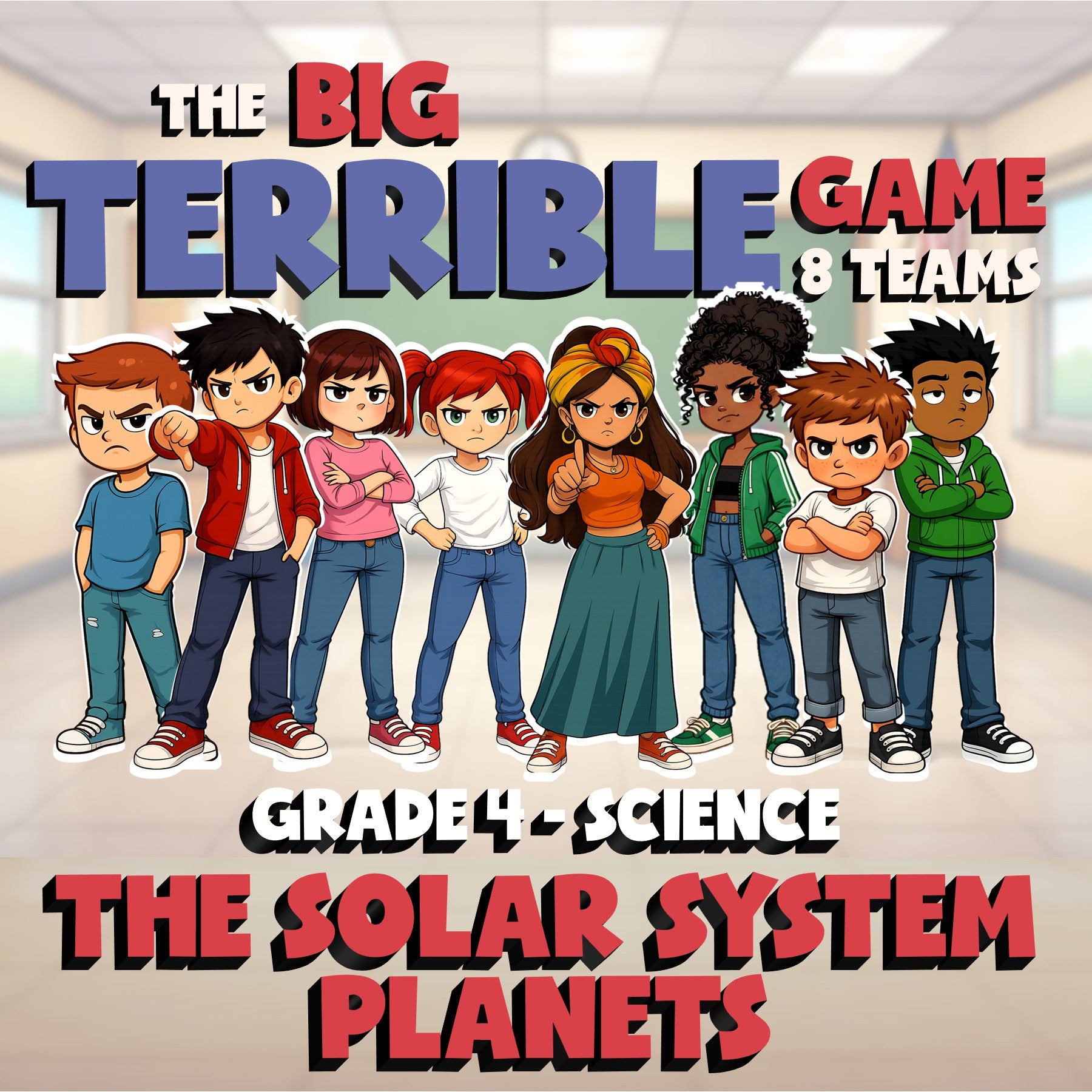 The Solar System Planets BIG TERRIBLE GAME - No Prep Grade 4 Science Review