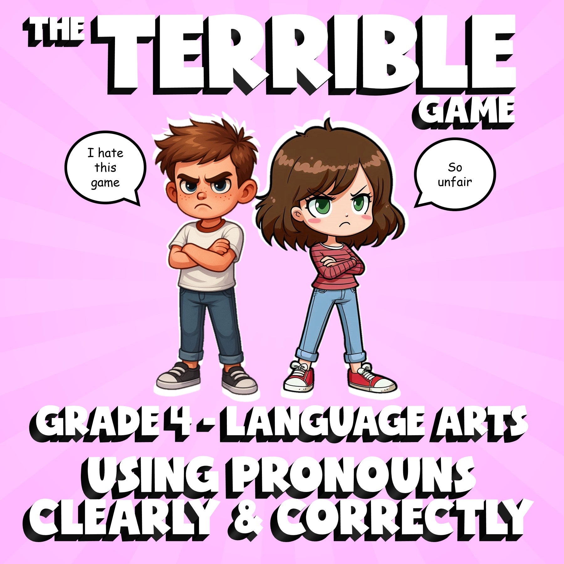 Using Pronouns Clearly & Correctly THE TERRIBLE GAME - Grade 4 ELA Review