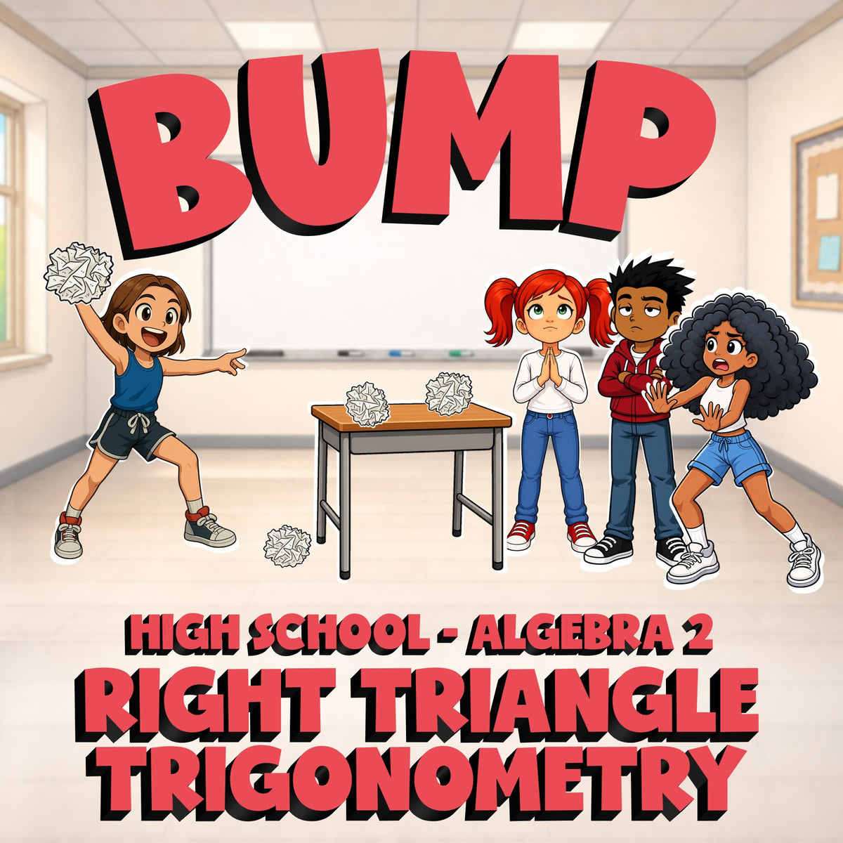 Right Triangle Trigonometry BUMP Math Game - No Prep Algebra 2 Review Activity