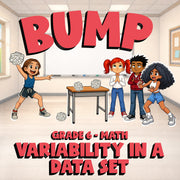 Variability in a Data Set BUMP Math Game - No Prep Grade 6 Review Activity