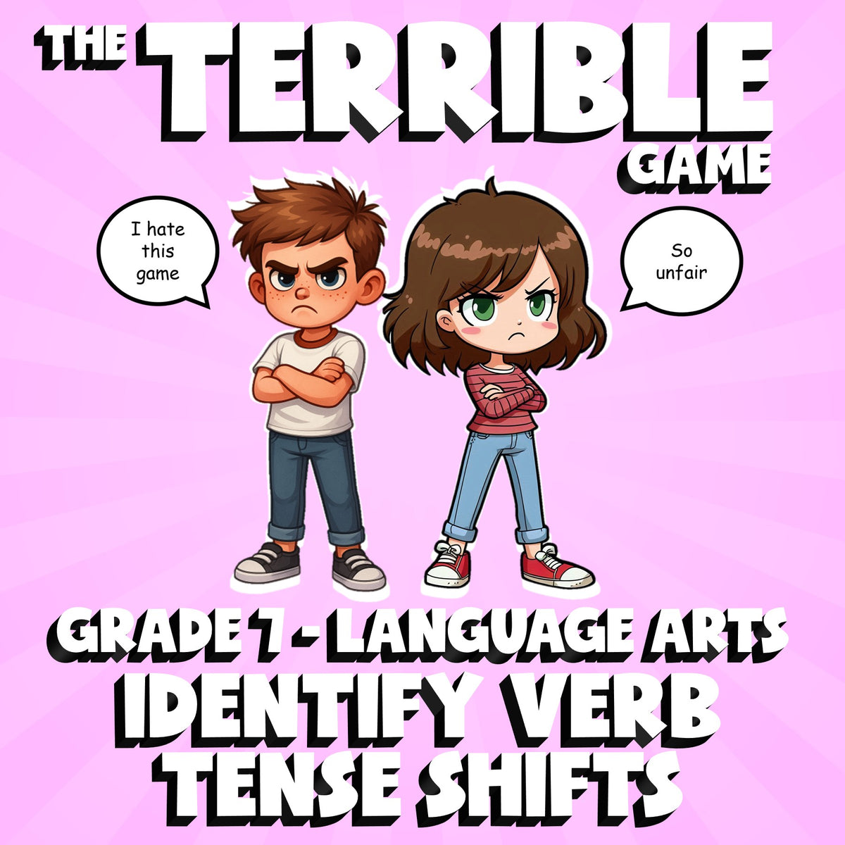 Identify Verb Tense Shifts THE TERRIBLE GAME - No Prep Grade 7 ELA Review