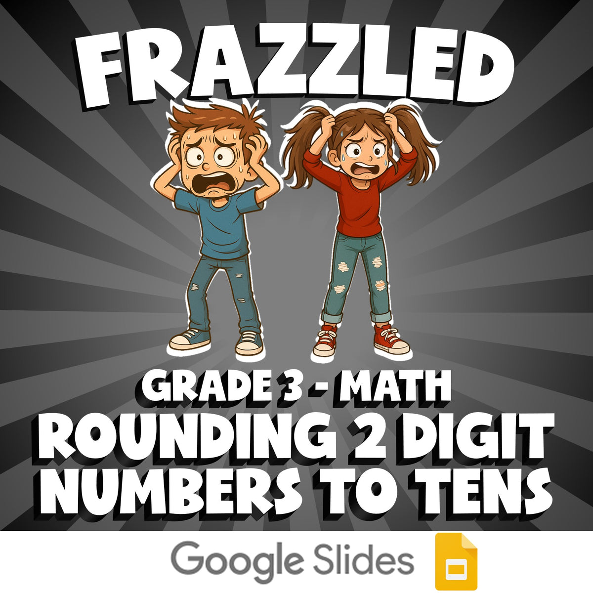 Rounding 2 Digit Numbers to Tens FRAZZLED Math Game - No Prep Grade 3 Review