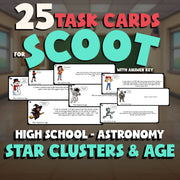 Star Clusters & Age SCOOT TASK CARDS Science Game - No Prep Astronomy Review