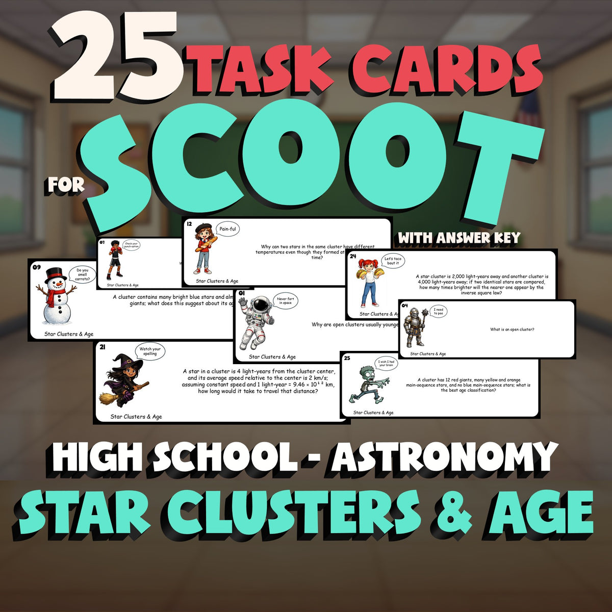Star Clusters & Age SCOOT TASK CARDS Science Game - No Prep Astronomy Review