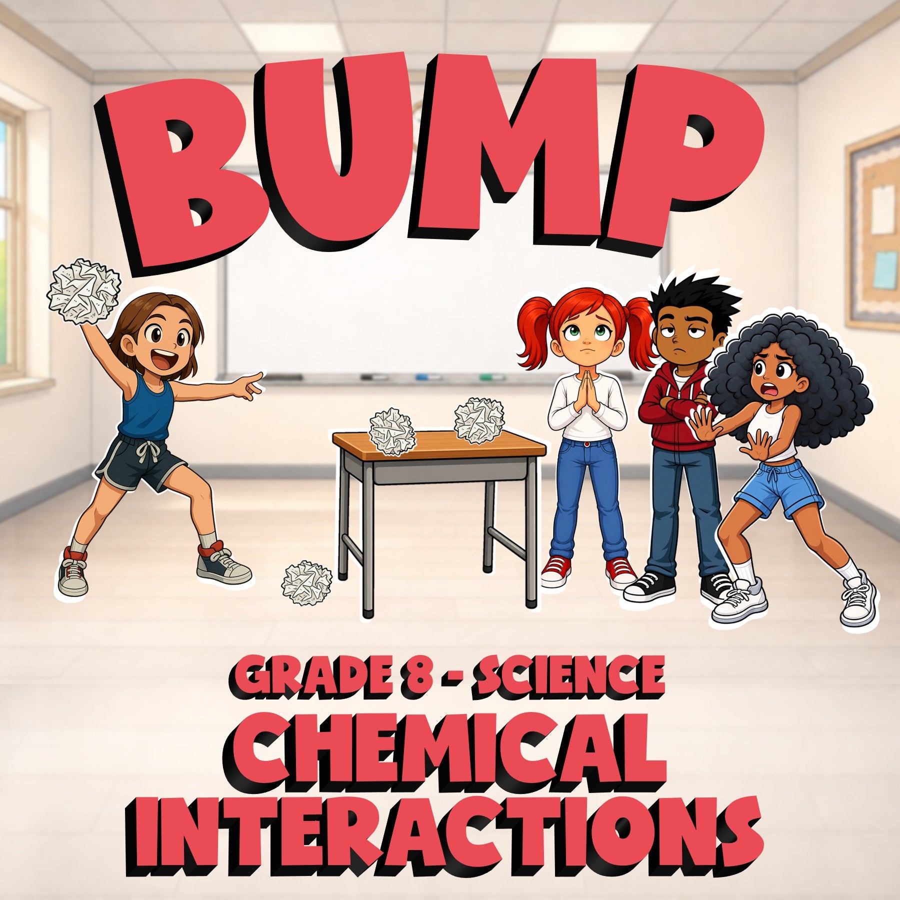 Chemical Interactions BUMP Science Game - No Prep Grade 8 Review Activity