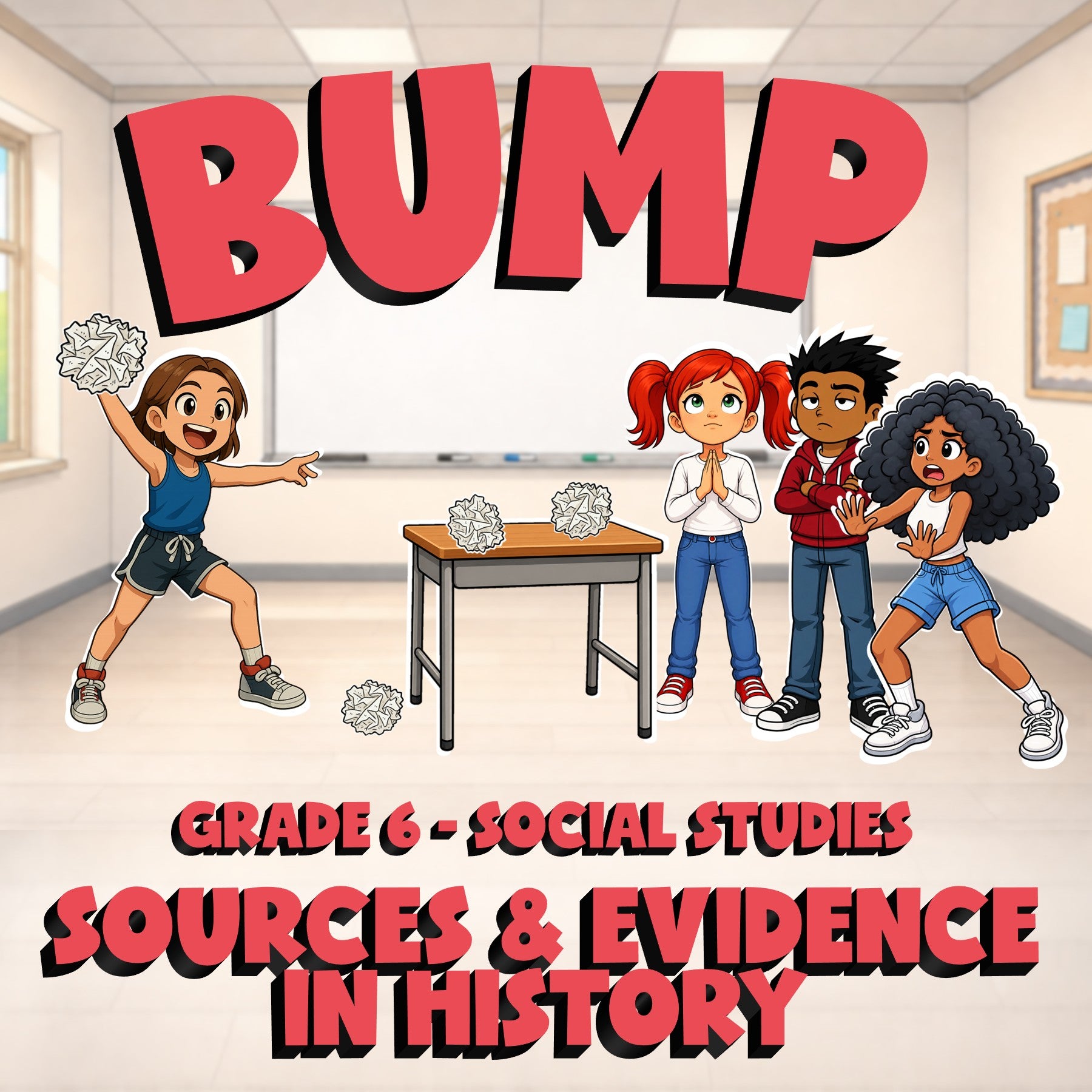 Sources & Evidence in History BUMP Socials Game - No Prep Grade 6 Review