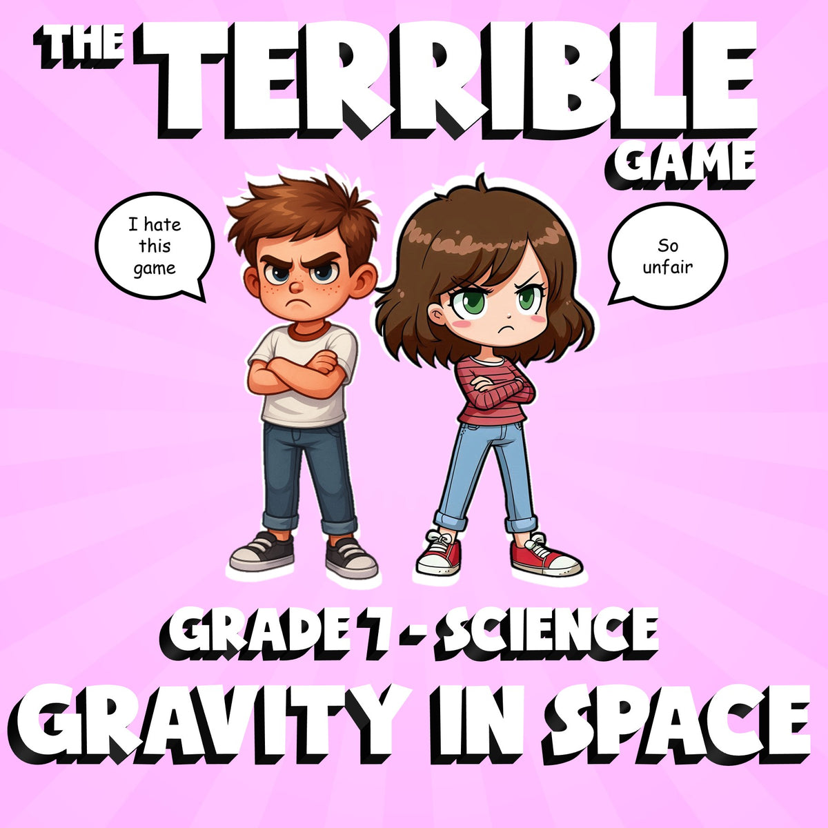 Gravity in Space THE TERRIBLE GAME - No Prep Grade 7 Science Review Activity