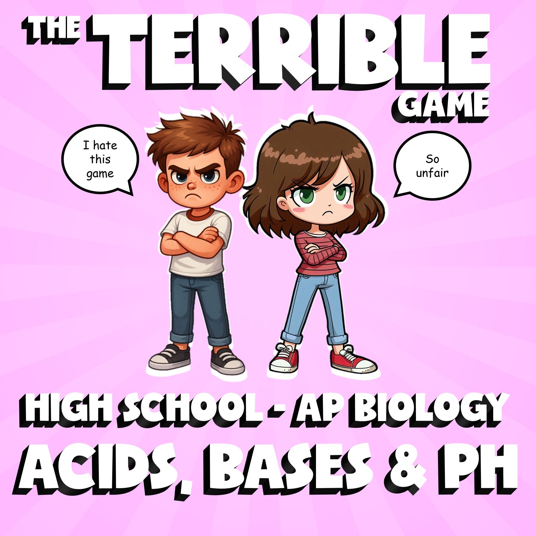 Acids, Bases & pH THE TERRIBLE GAME - No Prep AP Biology Science Review Activity