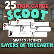Layers of the Earth SCOOT TASK CARDS Science Game - No Prep Grade 5 Review