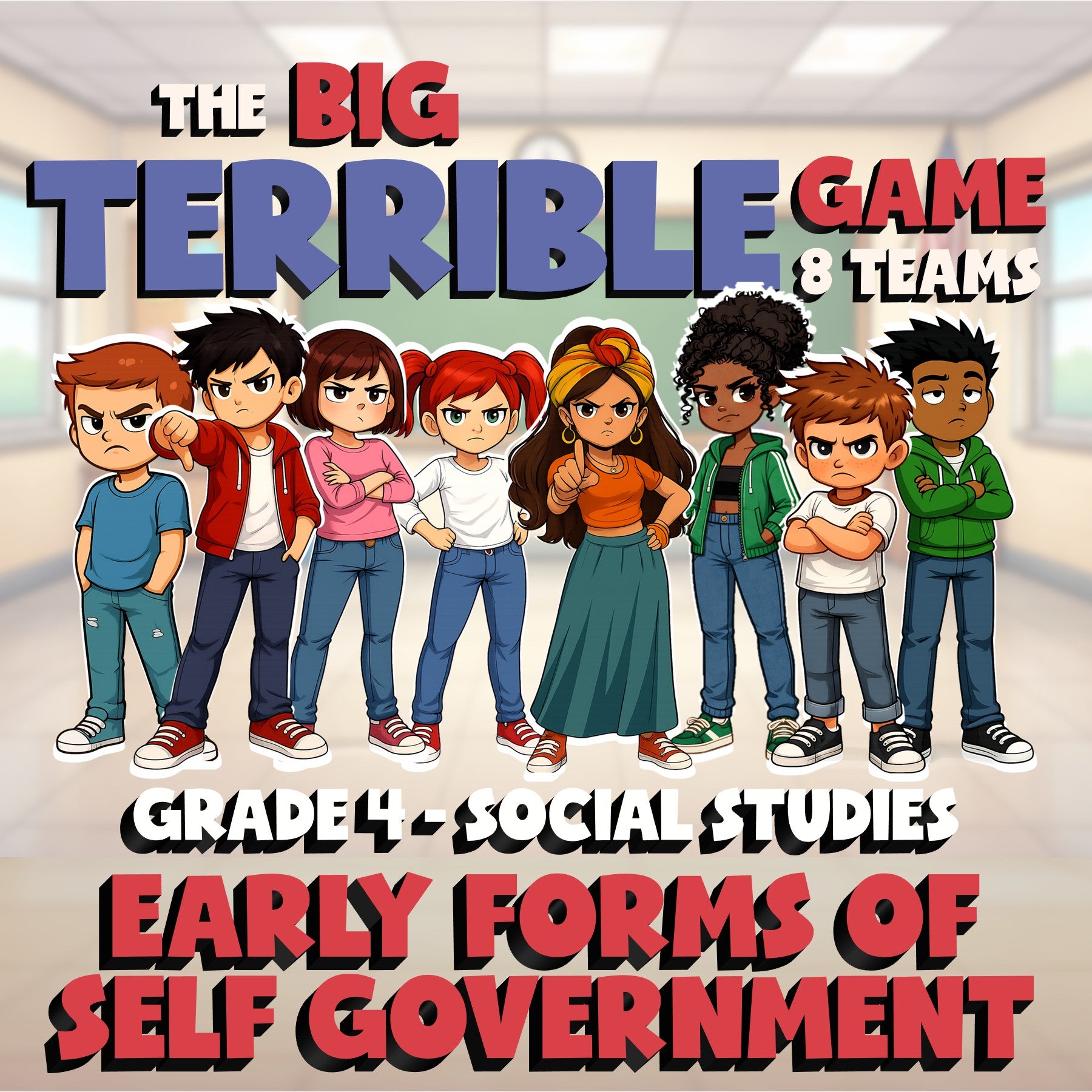 Early Forms of Self Government BIG TERRIBLE GAME - Grade 4 Socials Review