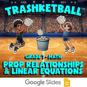 Prop Relationships & Linear Equations TRASHKETBALL Math Game - No Prep Grade 7