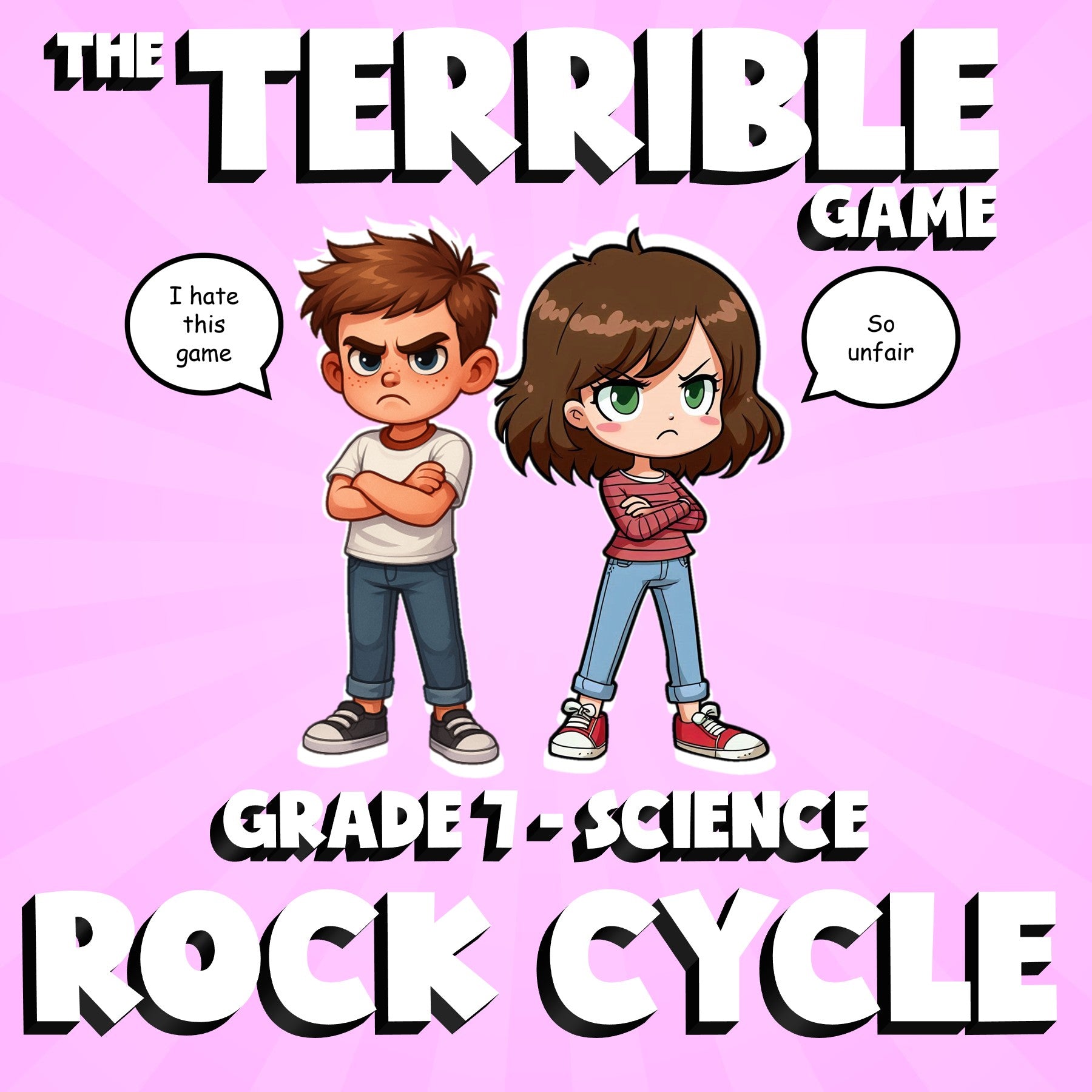 Rock Cycle THE TERRIBLE GAME - No Prep Grade 7 Science Review Activity