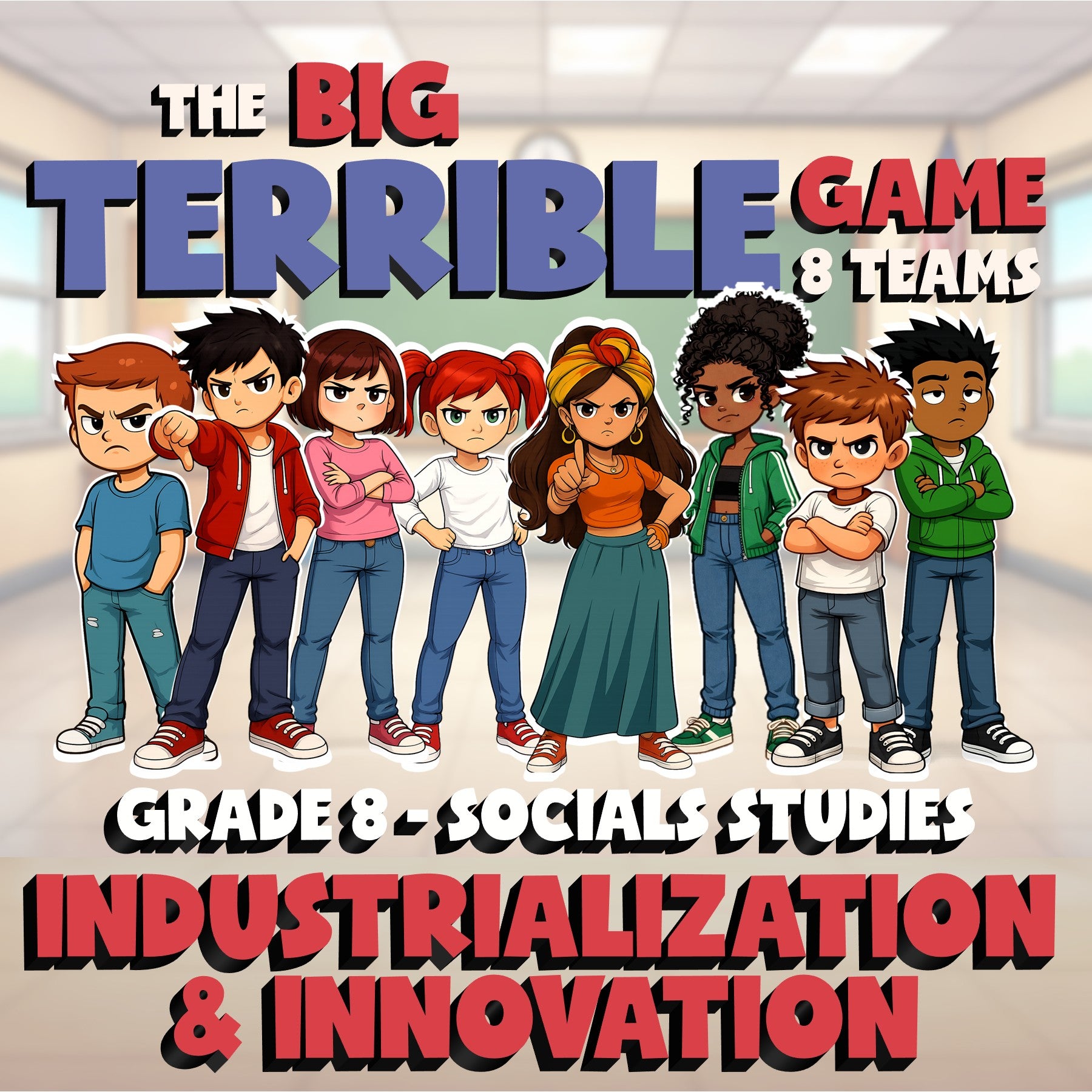 Industrialization & Innovation BIG TERRIBLE GAME - Grade 8 Socials Review