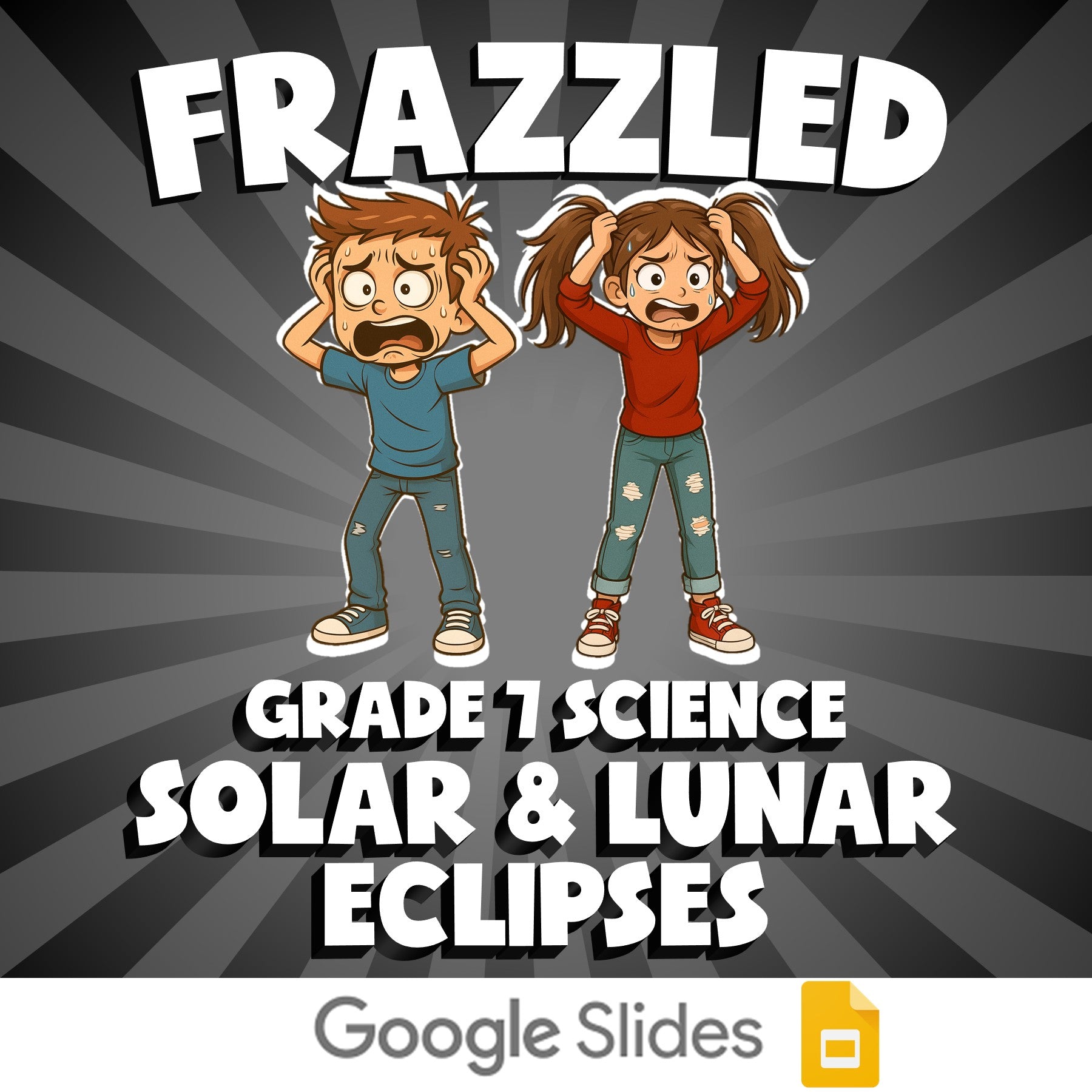 Solar & Lunar Eclipses FRAZZLED Science Game - No Prep Grade 7 Review Activity