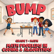 Math Problems in Coding & Algorithms BUMP Math Game - No Prep Grade 7 Review