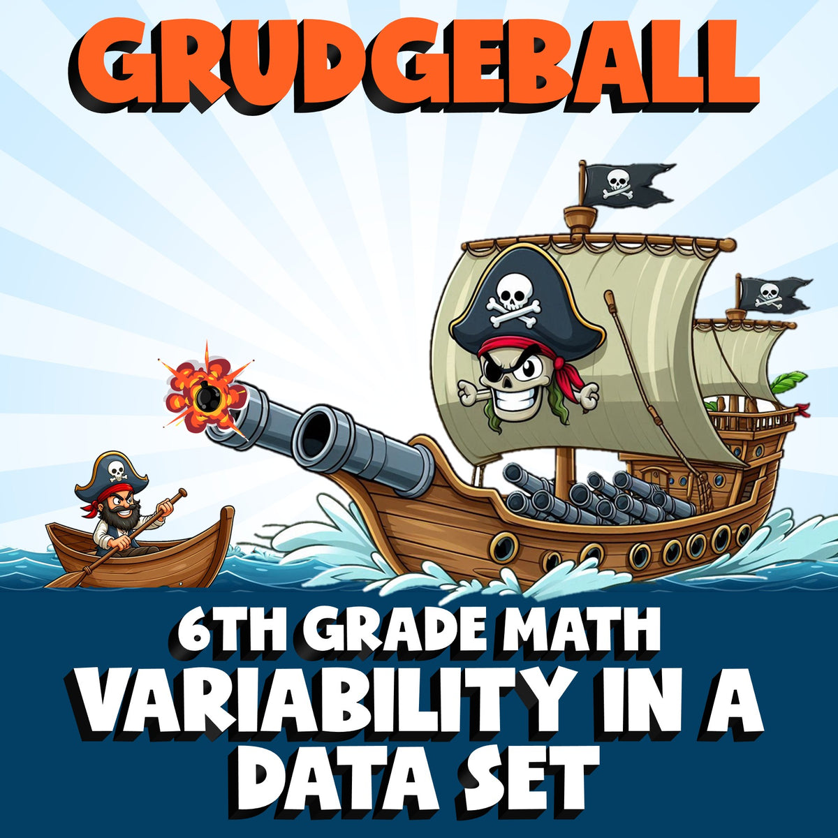 Variability in a Data Set GRUDGEBALL Math Game - No Prep Grade 6 Review Activity