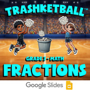 Fractions TRASHKETBALL Math Game - No Prep Grade 3 Review Activity