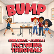 Factoring Trinomials BUMP Math Game - No Prep Algebra 1 Review Activity